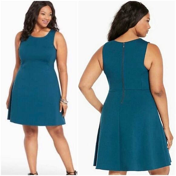 Torrid Turquoise A-Line Sleeveless Skater Dress - Picture 1 of 5